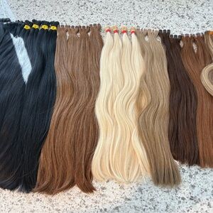 Premium Hair Extensions Set - Black, Brown, Blonde